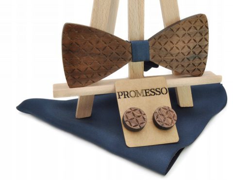 Drewniana muszka na wesele