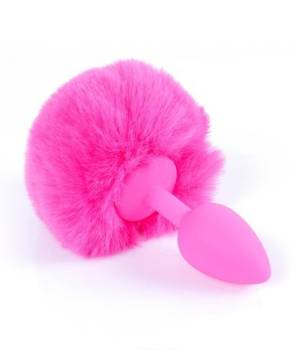 Różowy korek analny z puszkiem