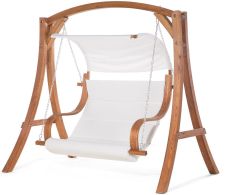 Beliani Aprilia Huśtawka Ogrodowa Z Daszkiem Beżowa
