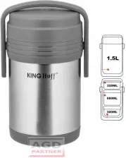 Kinghoff Termos Obiadowy 1,5L + 3 Pojemniki Kh 4075 Kh4075