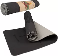 Springos Gruba Mata Do Ćwiczeń Jogi Fitness 183cm Czarno-Szara