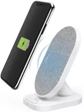 Hama Ładowarka Indukcyjna Biurkowa „Qi-Fc10S-Fabric” (Biała) (188325)