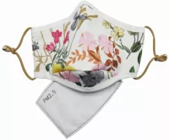 Ozone Maska Antysmogowa Casual Biała, Kwiaty. Maseczka Ochronna Z Filtrem N95.