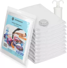 Springos Worki próżniowe 10 szt. 50x60cm z pompką pokrowiec na ubrania zestaw